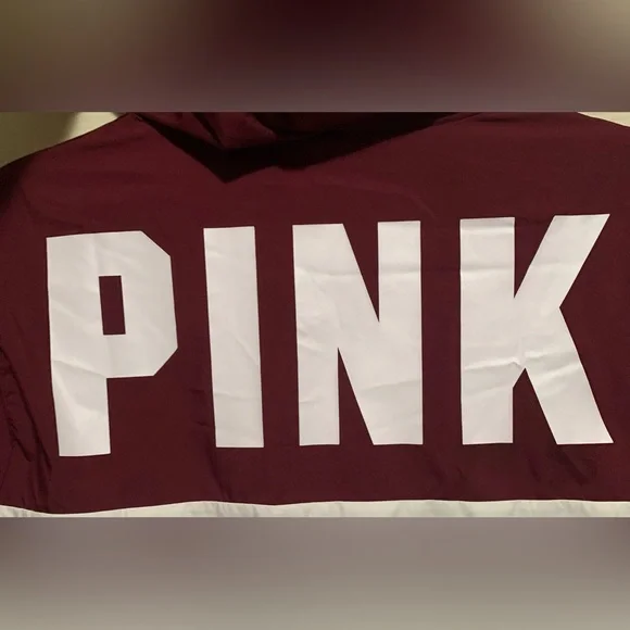 PINK Victoria's Secret Women Burgundy and Lavender Raincoat, XS/S NWOT. - Picture 8 of 12